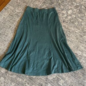 Peruvian Connection Women's Forest Green A-Line maxi Skirt- medium